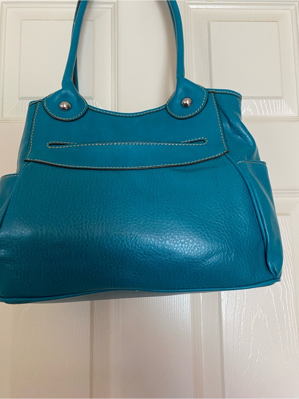 St. John's Bay Teal Double-Handle Shoulder Bag - Picture 2 of 5